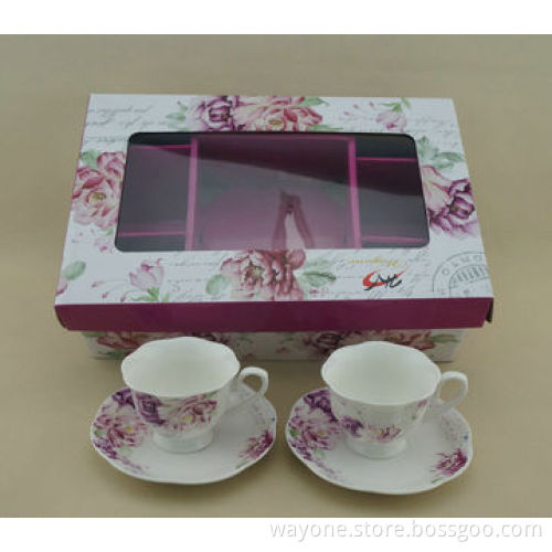 New Bone China 2-tier Cake Stand, Flower Design, Ideal as Gift